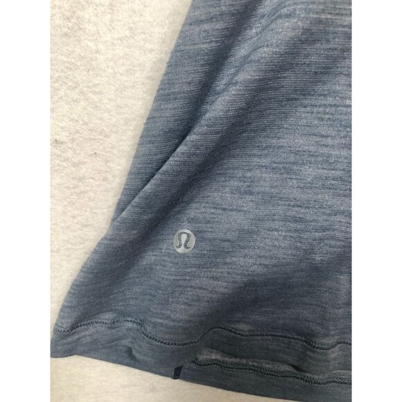Lululemon Run For Gold Tank Top Built In Bra Heathered Blue Denim Navy Women's 2 - Picture 6 of 7